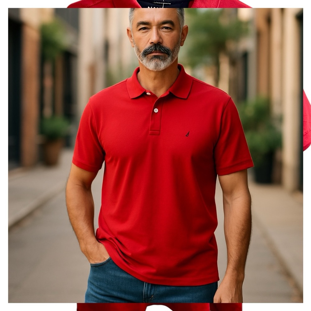 Nautica Men's Red Polo Shirt